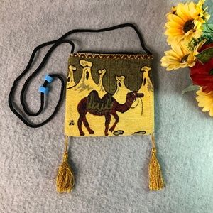 NWOT - Camel Print Chenille Tapestry Mini Bag